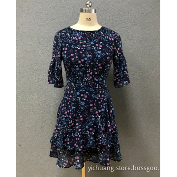 robe en mousseline à imprimé femme